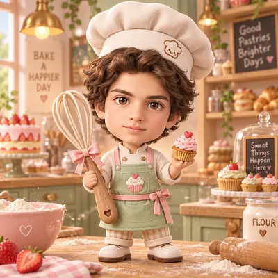 Чиби шеф-кондитер — AI-стилизация фото в стиле Chibi Style