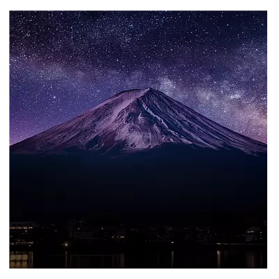 Фото на холсте гора со звёздами, размера 100x100