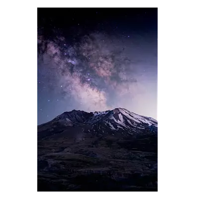 Фото на холсте горы на фоне звёзд, размера 80x120