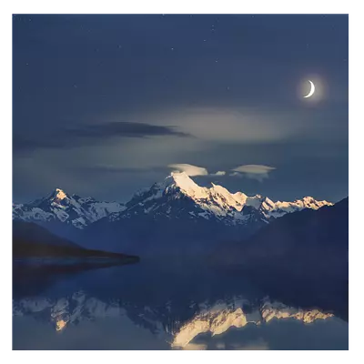 Фото на холсте луна над горами, размера 100x100