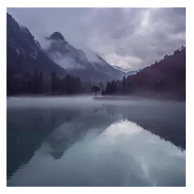 Фото на холсте вечернее озеро, размера 50x50