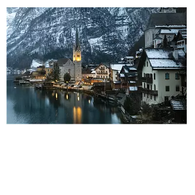 Фото на холсте зимняя деревня, размера 75x50