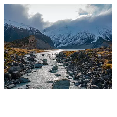 Фото на холсте горная река 50х40 см, до 220 слов