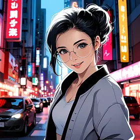 Cyberpunk beauty in the city