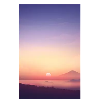 Фото на холсте рисунок медведя на закате, размера 40x60