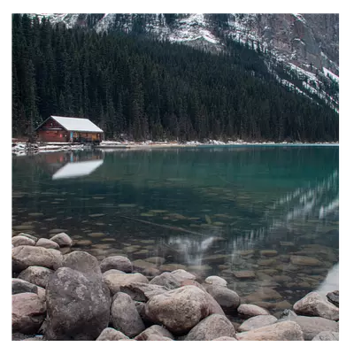 Фото на холсте домик у озера, размера 50x50