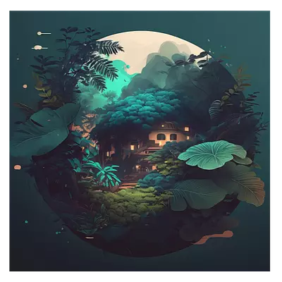 Фото на холсте круглый арт природы, размера 100x100