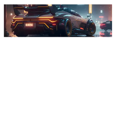 Фото на холсте футуристическое авто, размера 90x30