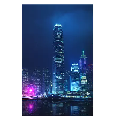 Фото на холсте ночной город, размера 30x45