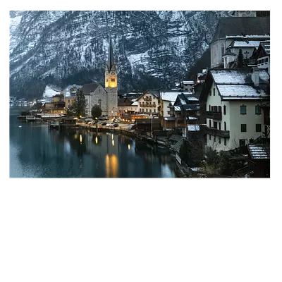 Фото на холсте зимняя деревня, размера 60x40