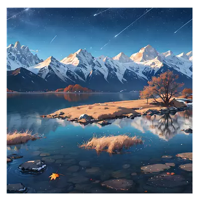 Фото на холсте рисунок озера, размера 30x30