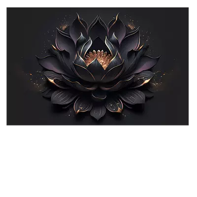 Фото на холсте чёрный цветок, размера 75x50