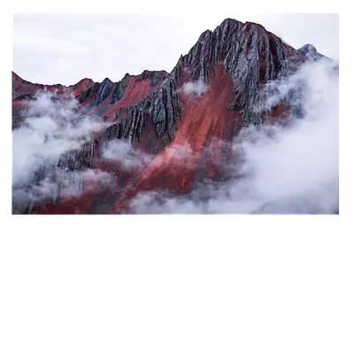 Закажите фото на холсте горный хребет в облаках 30х20 см.