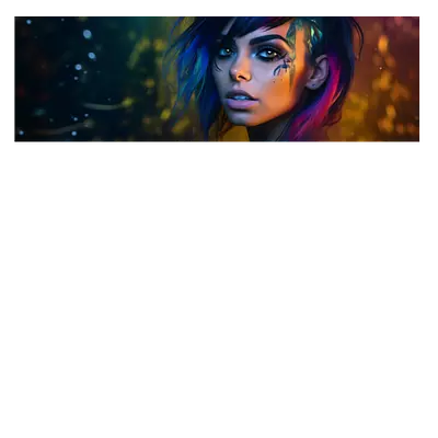 Фото на холсте девушка с цветными волосами, размера 120x40