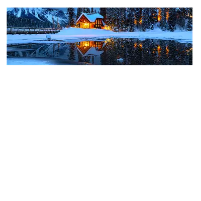 Фото на холсте зимний домик, размера 120x40