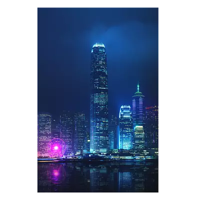 Фото на холсте ночной город, размера 80x120
