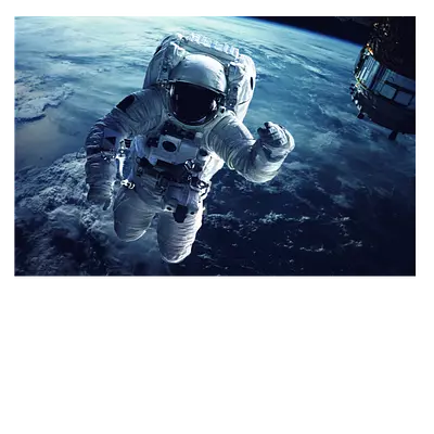 Фото на холсте космонавт на фоне земли, размера 75x50