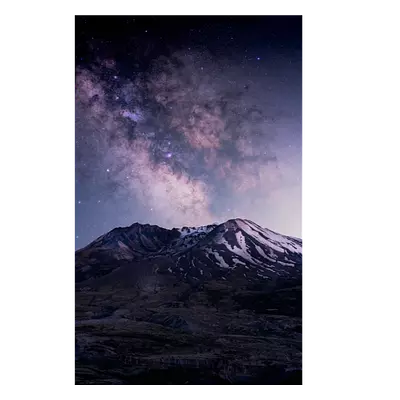 Фото на холсте горы на фоне звёзд, размера 20x30