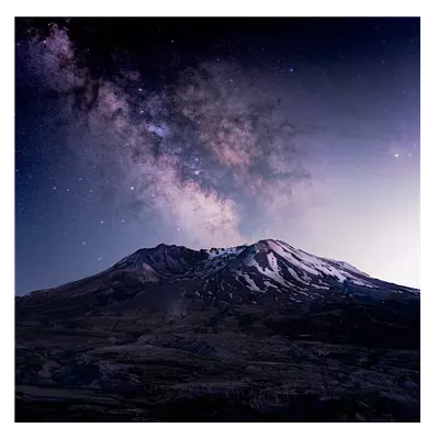 Фото на холсте горы на фоне звёзд, размера 40x40