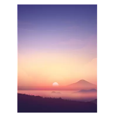 Фото на холсте рисунок медведя на закате, размера 60x80