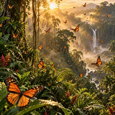 Бабочки в тропическом лесу