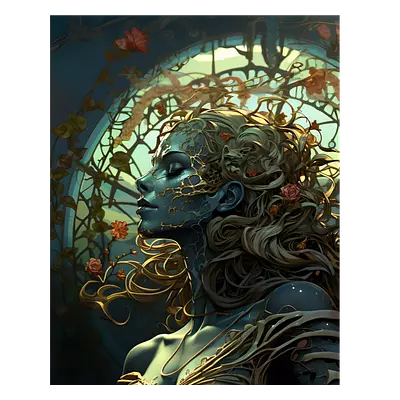 Фото на холсте девушка ai, размера 40x50