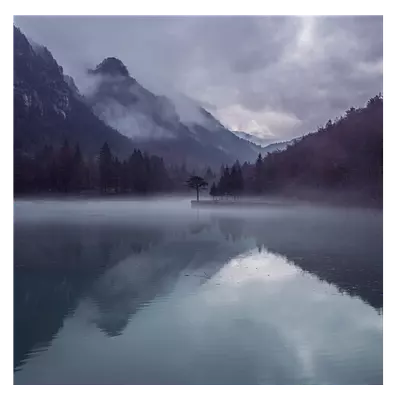 Фото на холсте вечернее озеро, размера 30x30