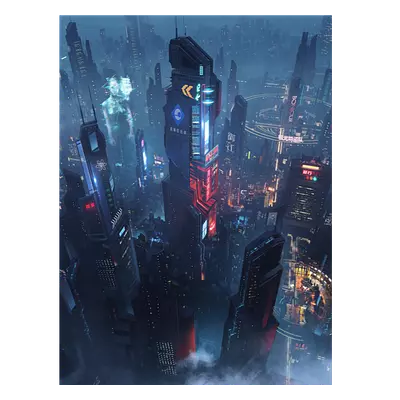 Фото на холсте футуристичный город, размера 60x80