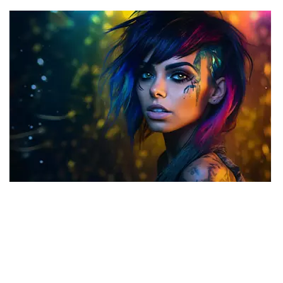 Фото на холсте девушка с цветными волосами, размера 120x80