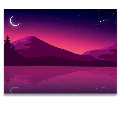 Фото на холсте фиолетовый пейзаж, размера 80x60