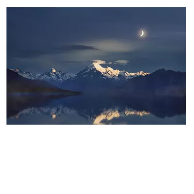 Фото на холсте горы под светом луны, размера 120x80