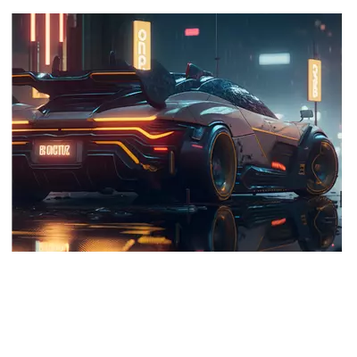 Фото на холсте футуристическое авто 40х30 см, до 220 см в длину