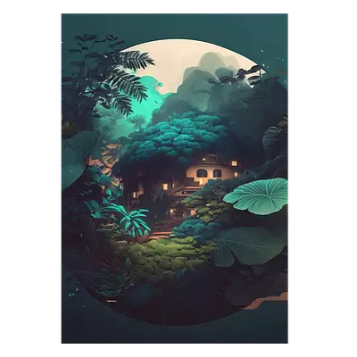 Фото на холсте круглый арт природы, размера 70x100