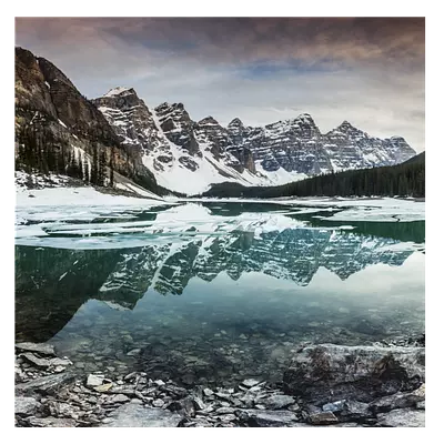 Фото на холсте зимнее озеро, размера 80x80