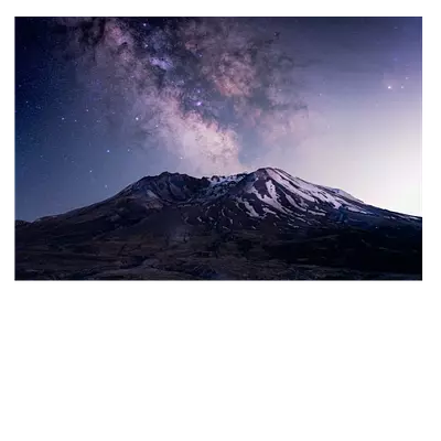 Фото на холсте горы на фоне звёзд, размера 75x50
