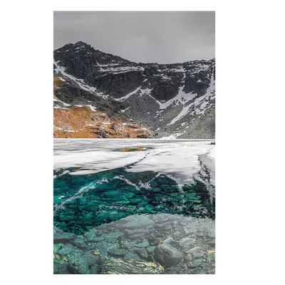 Фото на холсте замерзшее горное озеро, размера 20x30