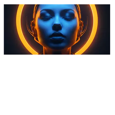 Фото на холсте девушка с нимбом, размера 80x40