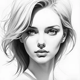«Графичный портрет: силуэт лица