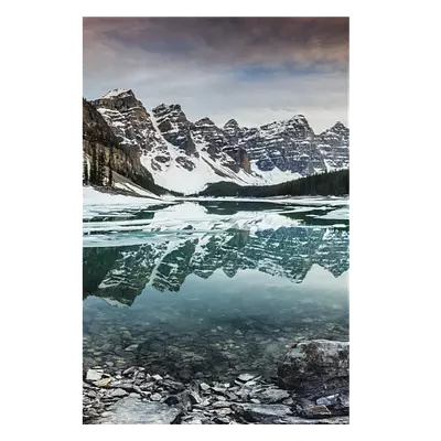 Фото на холсте зимнее озеро, размера 80x120