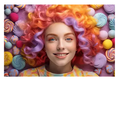 Фото на холсте девушка в красках, размера 90x60