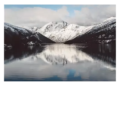 Фото на холсте озеро на фоне гор, размера 100x70