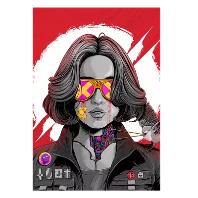 Фото на холсте девушка в очках, размера 50x70