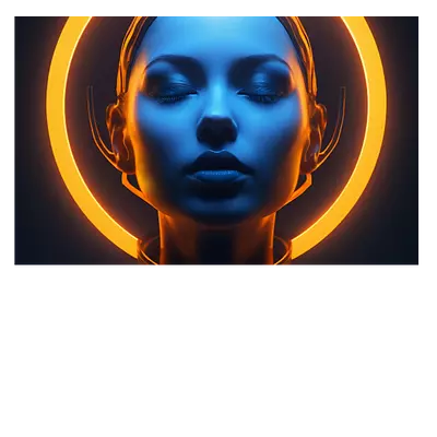 Фото на холсте девушка с нимбом, 30х20 см, длина до 220 символов.