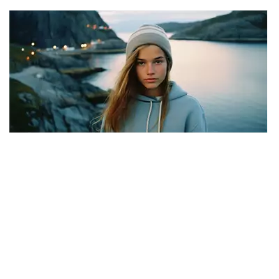 Фото на холсте девушка у озера, размера 80x40