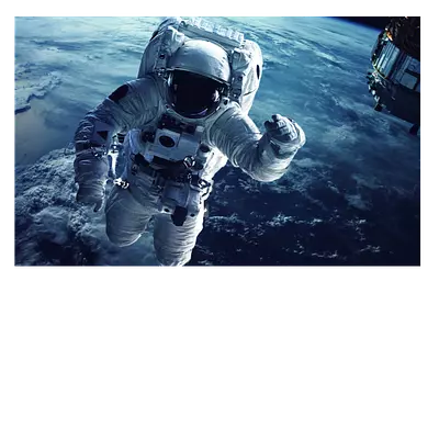 Фото на холсте космонавт на фоне земли, 30х20 см