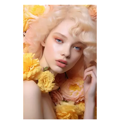 Фото на холсте девушка в цветах, размера 40x60