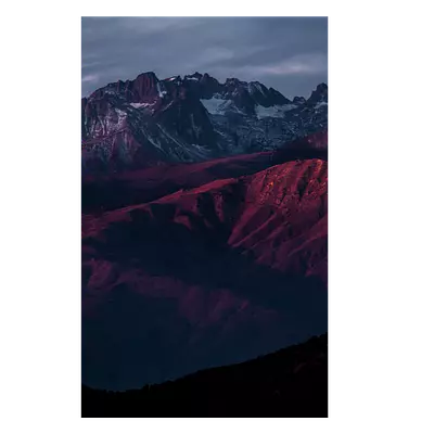 Фото на холсте горы в закате, размера 20x30