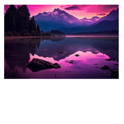 Фото на холсте фиолетовое озеро, размера 75x50