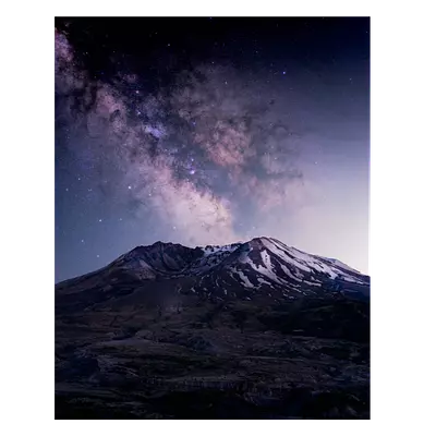 Фото на холсте горы на фоне звёзд, размера 40x50