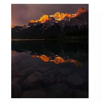 Фото на холсте горы в отражении, размера 50x60